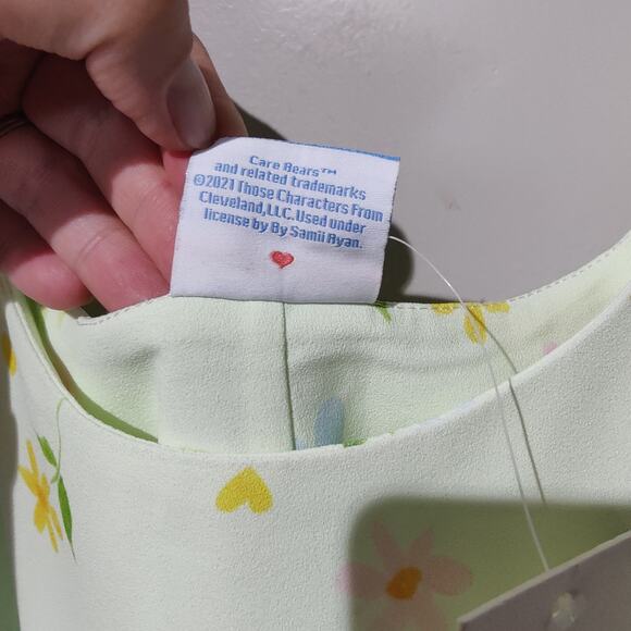 NWT Samii Ryan BSR x Care Bears Sz M Sweetness Green Slip Dress Floral - Picture 8 of 10